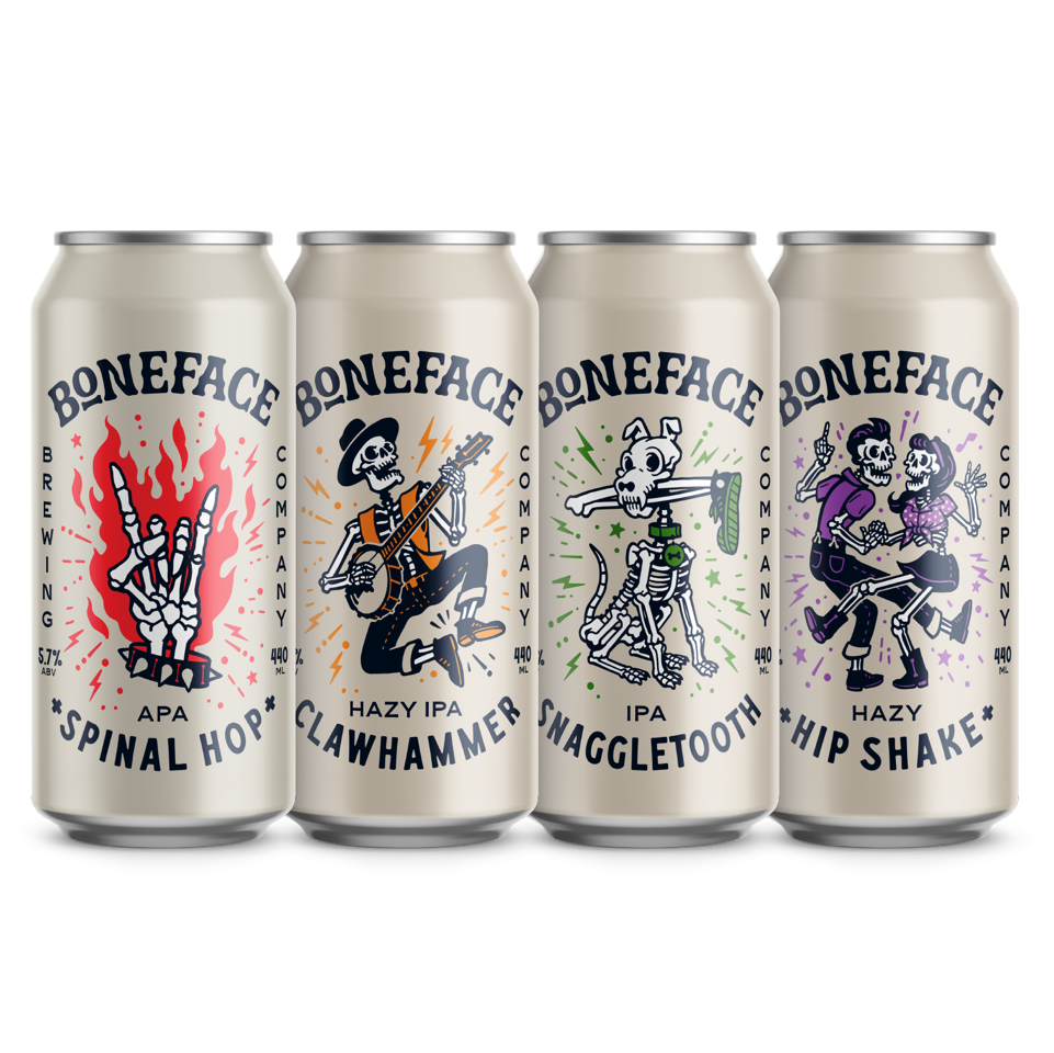 Boneface Menu Core Range 440ml Can 4pk – Boneface Brewing